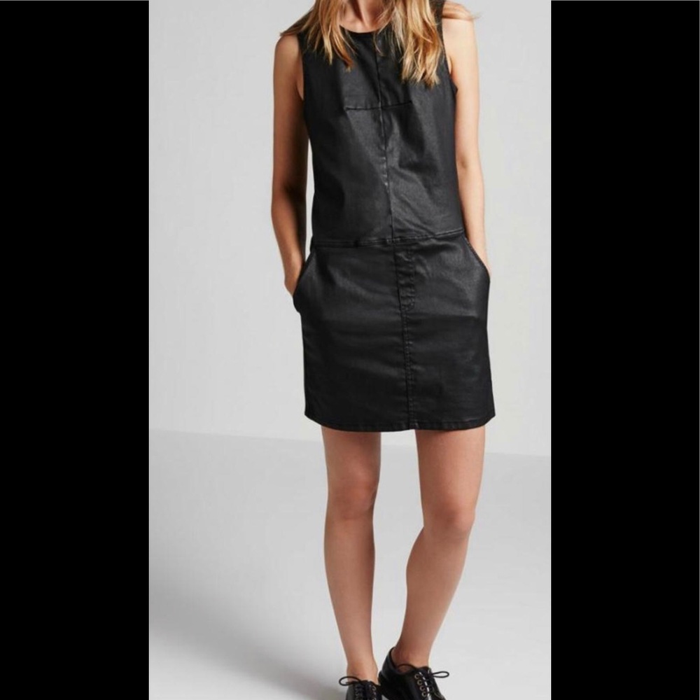 Current Elliot COATED DENIM SHIFT DRESS Sz 0
